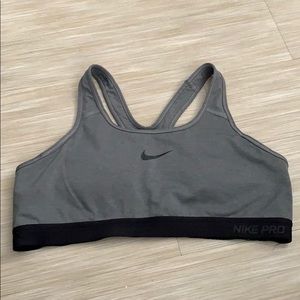 Gray Nike Padded Sports Bra